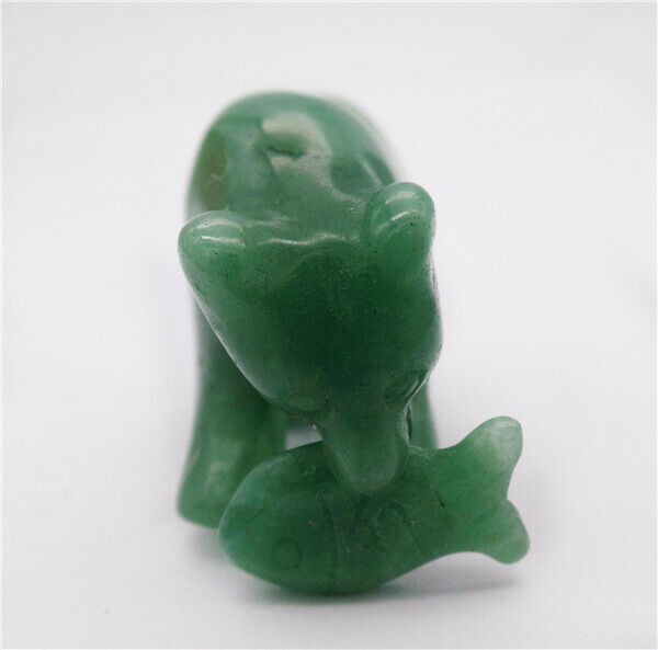 38x28x18mm Natural Green Aventurine Carved Bear Statue Healing Home Decor HH8084