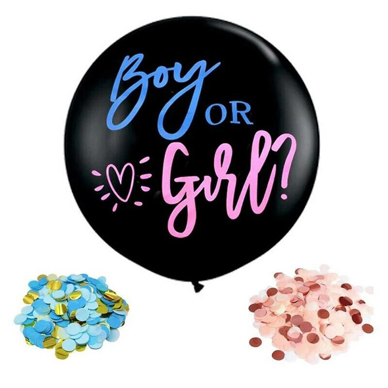 Boy Or Girl Balloon Gender Reveal Baby Shower Confetti Black Latex Ballon.l8