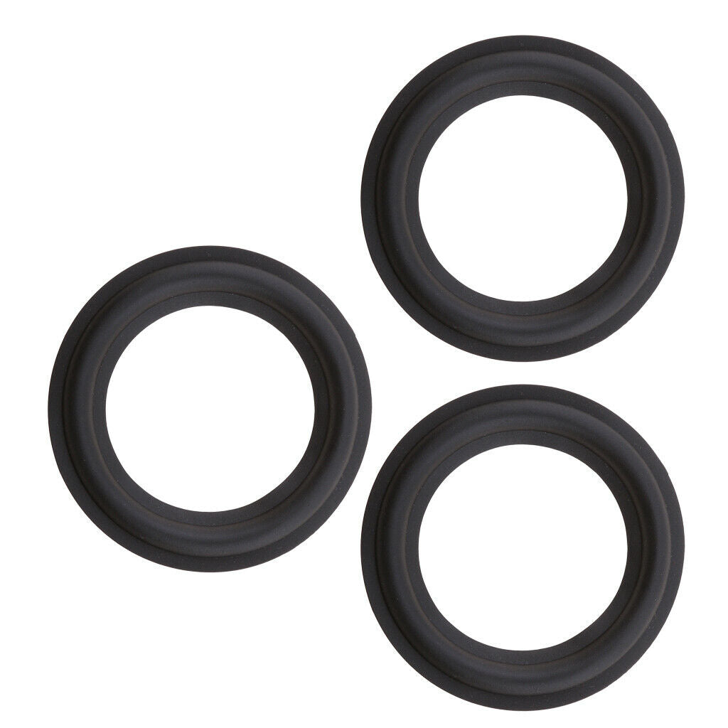 3Pcs Rubber Woofer Speaker Foam Edge Washer Rings Repair Kit Black 5inch