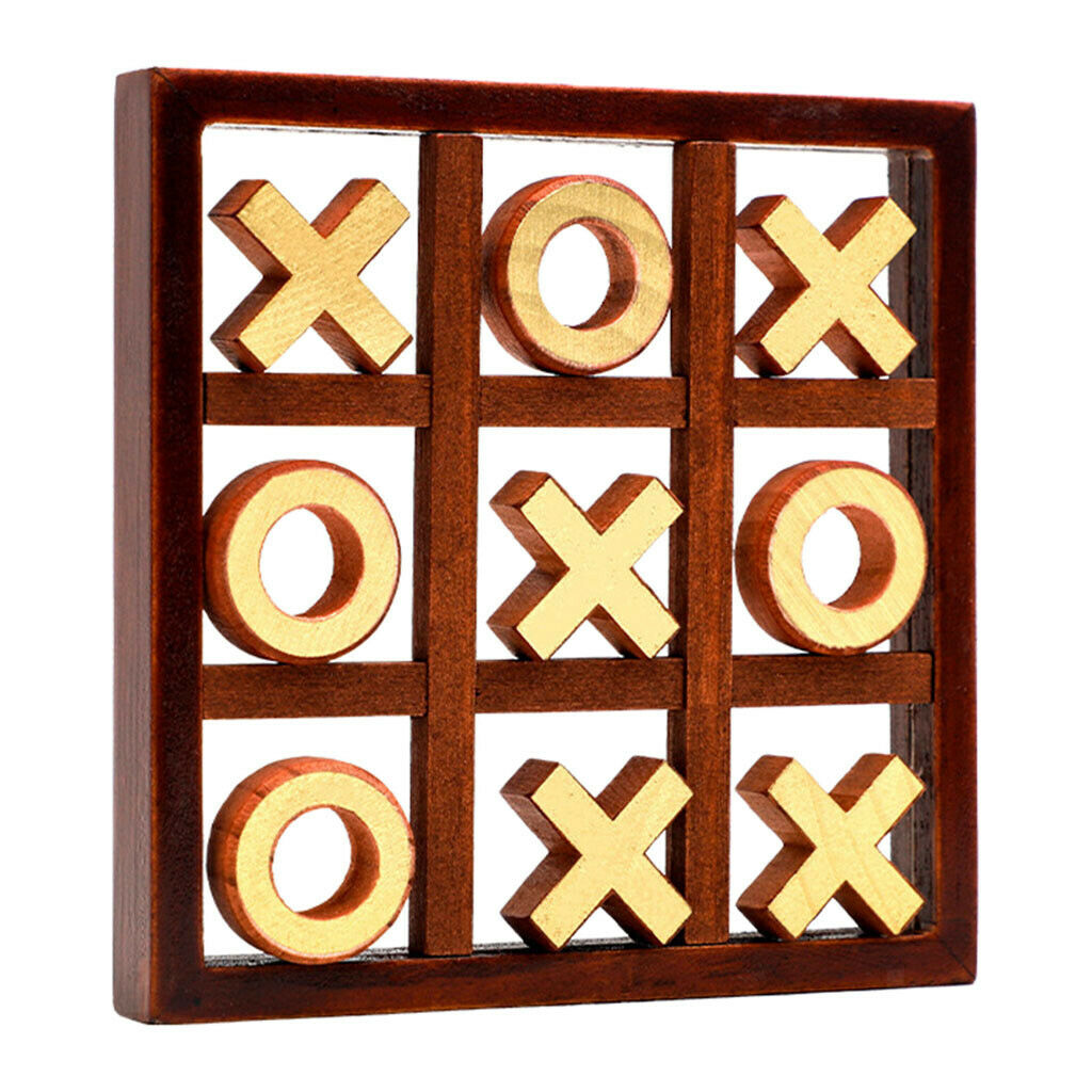 Classic Wood Tic Tac Toe Fun Intelligent Board Game XO Chess for Family