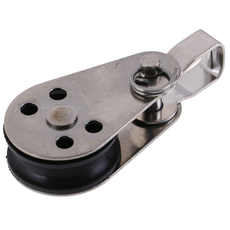 1Pc Stainless Steel 316 Pulley Block Rope Runner Kayak Boat  Anchor Troll Tt