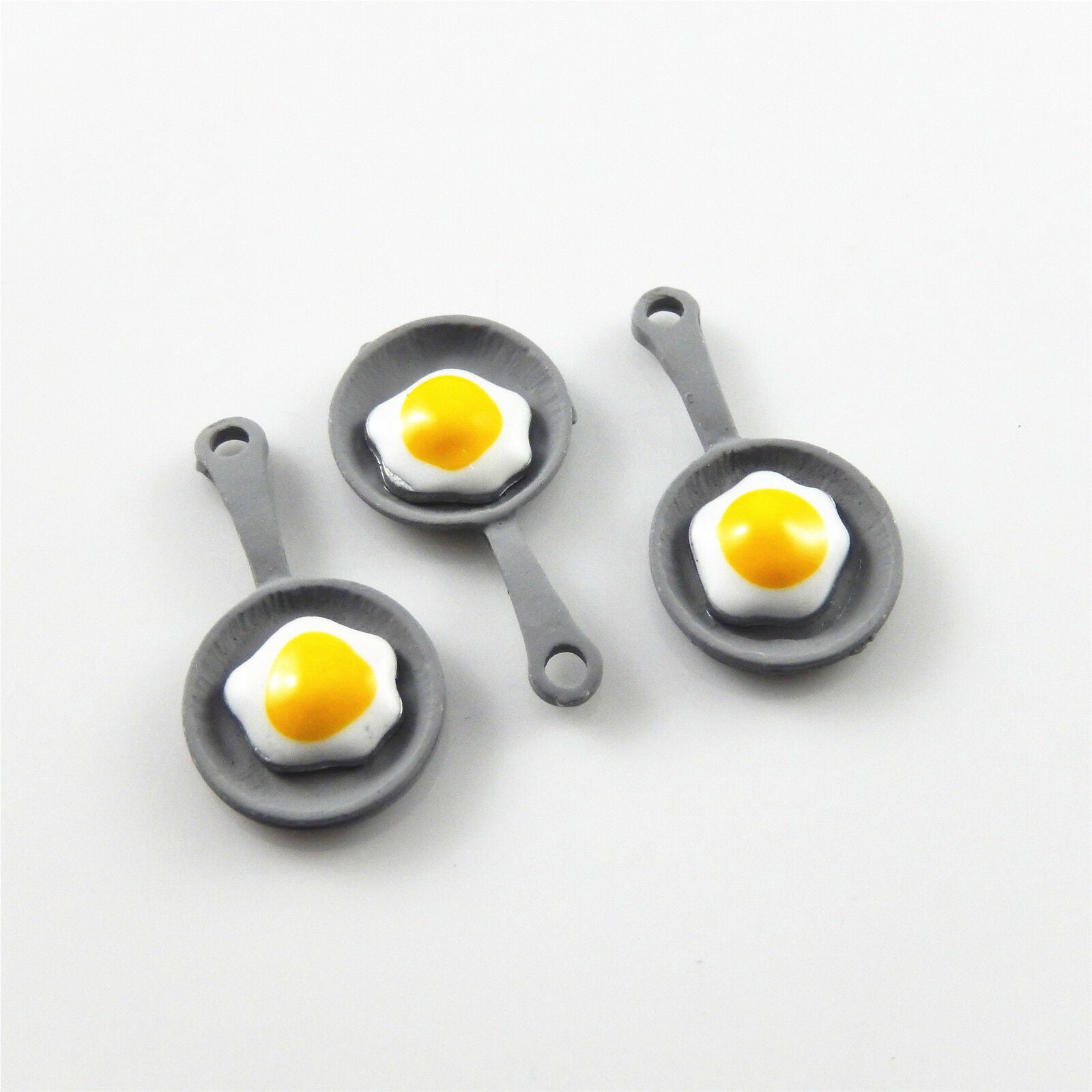 10 pcs Gray Matte Saucepan Alloy Charm Pendant Findings Fried Egg Pan 27*15*5mm