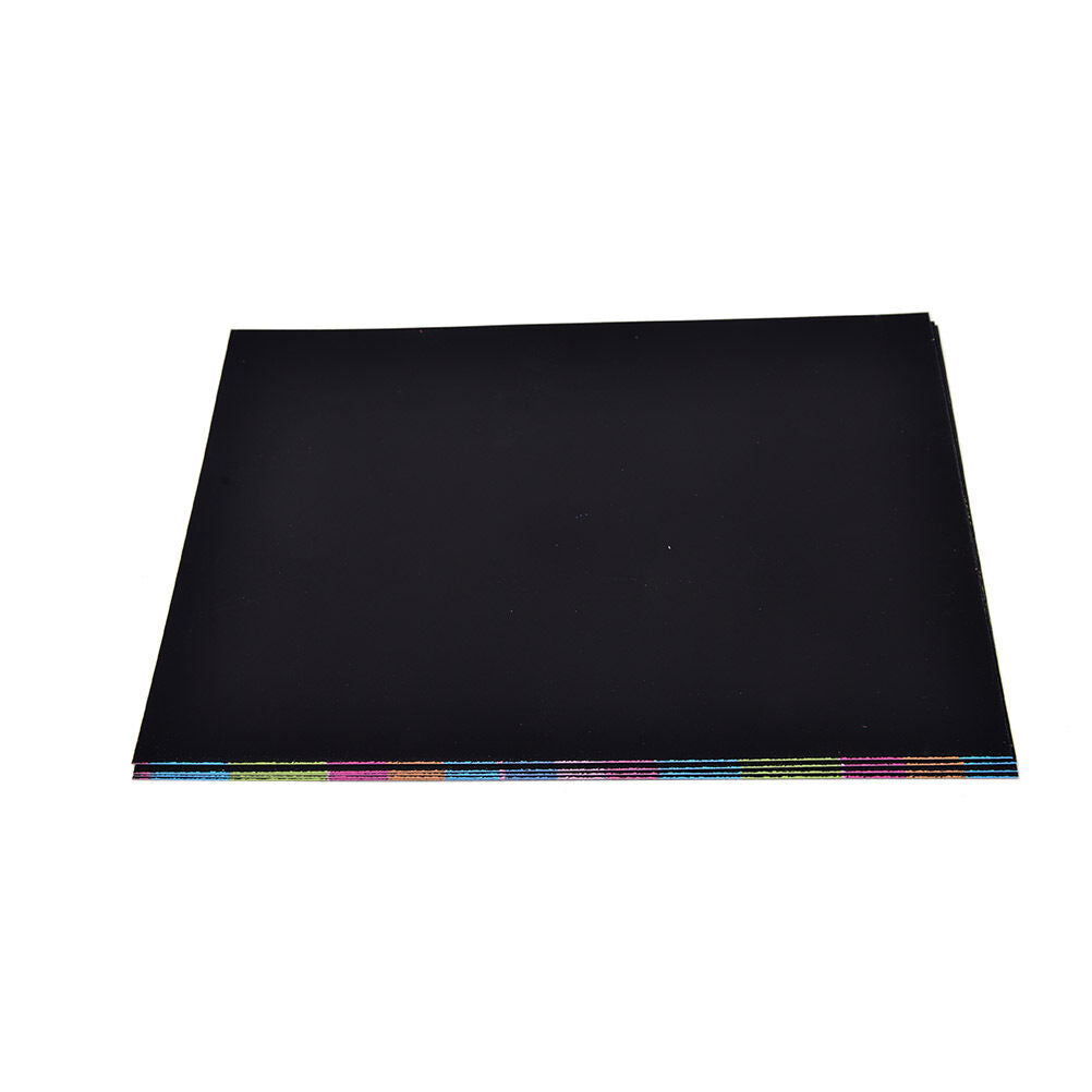 5 Sheets Rainbow Scratch Colourful Stencil Art Craft Engraving Paper With .l8