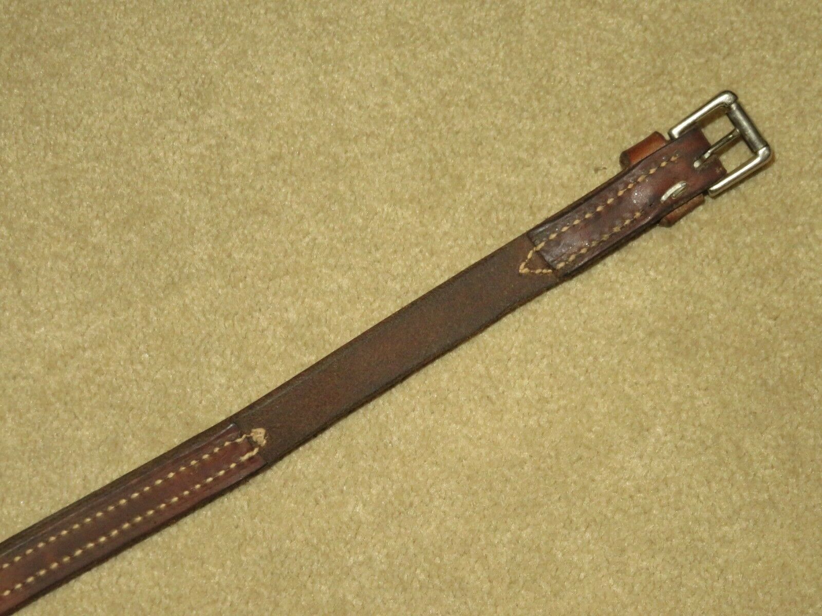 Light Use HIGH QUALITY Supple 5/8" Stitched Brown Leather Dog Collar ~ Size 26"