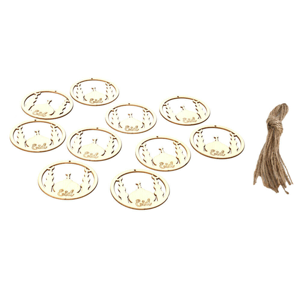 10Pieces Wood DIY Pendant Wood Hanging Decor Party Wedding Supply