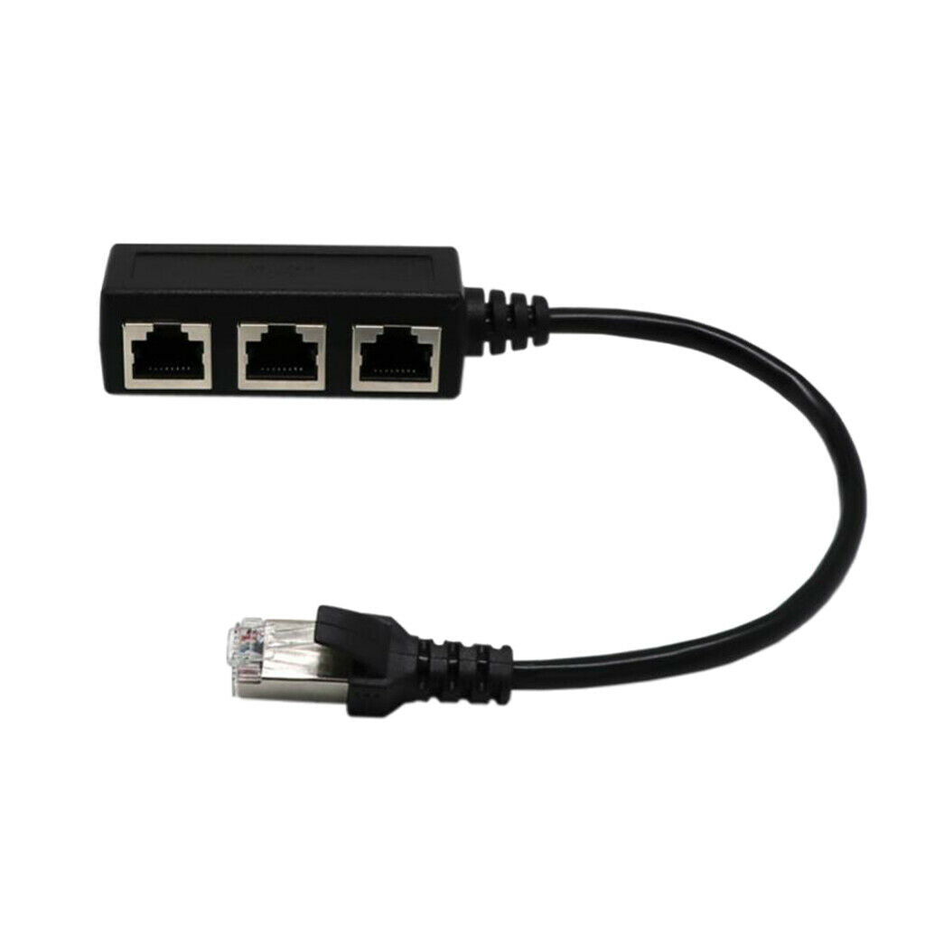 RJ45 to 3 Port Ethernet Y Splitter Cord for CAT 5/CAT 6 LAN Ethernet Socket