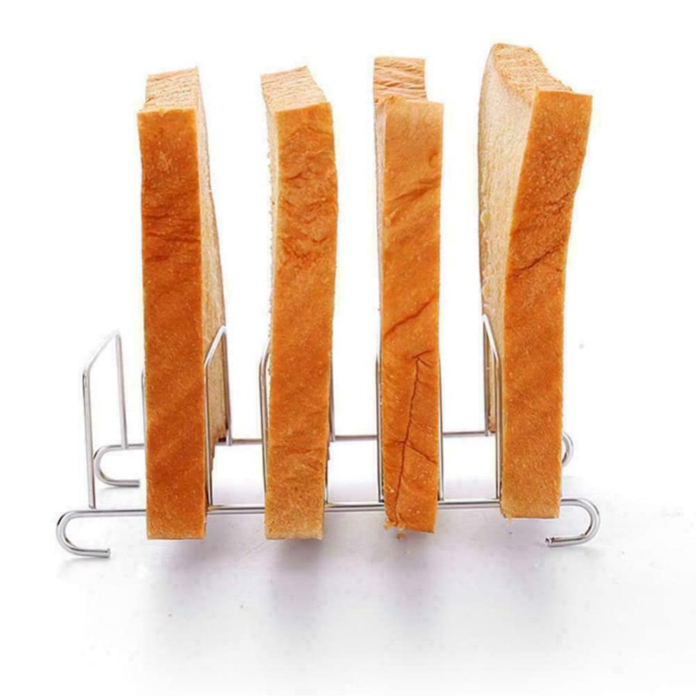 Plated 6 Slots Toast Bread Loaf Slice Serving Rack Holder Stand