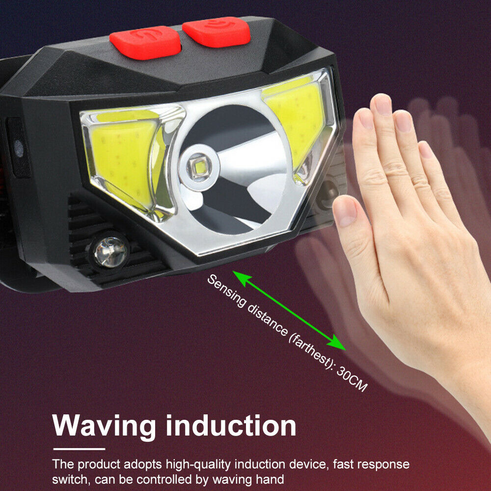 USB Rechargeable Waterproof Headlight Super Bright Head Torch Headlamp Camping