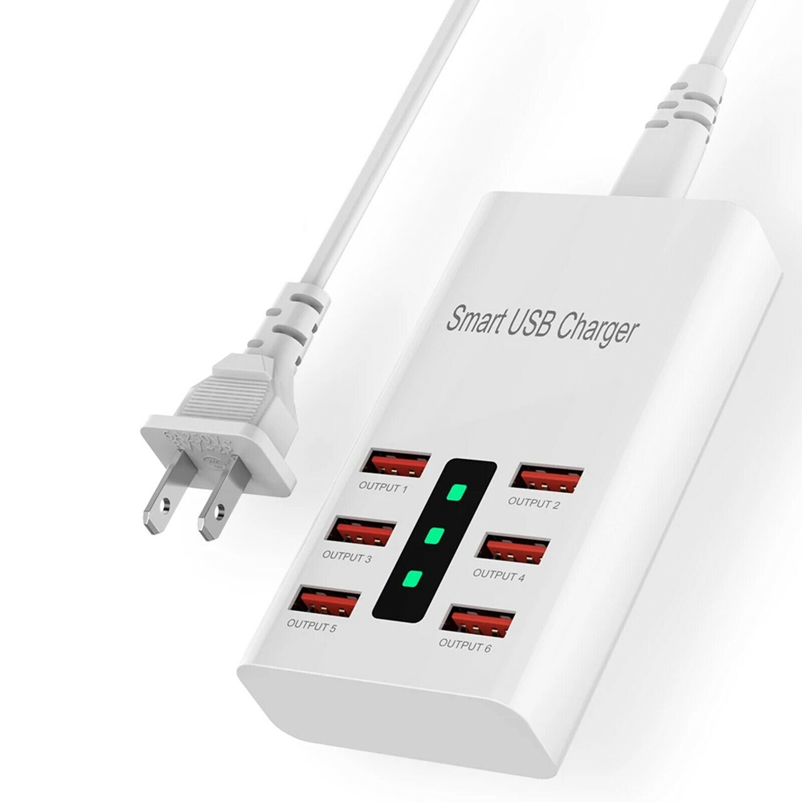 Cellphone Charger 30W Fast Charging USB Charger 6 Ports 6A Power Adapter US Plug