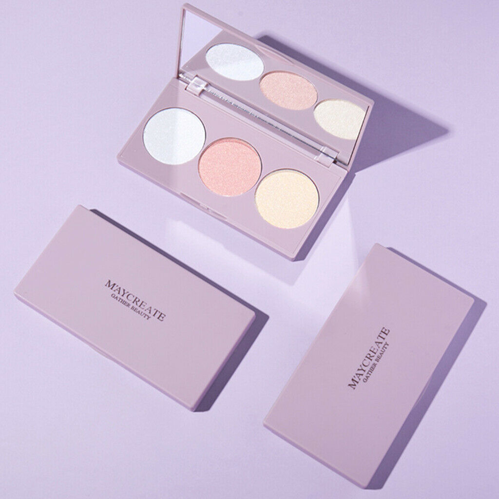 Women Highlight Contour Palette Waterproof Face Shade Shadow Buffing Powder