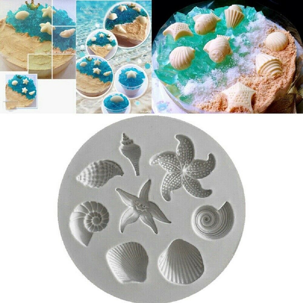 Sea Shell Beach Conch Silicone Fondant Mould Summer Cake Seashell Baking Mold