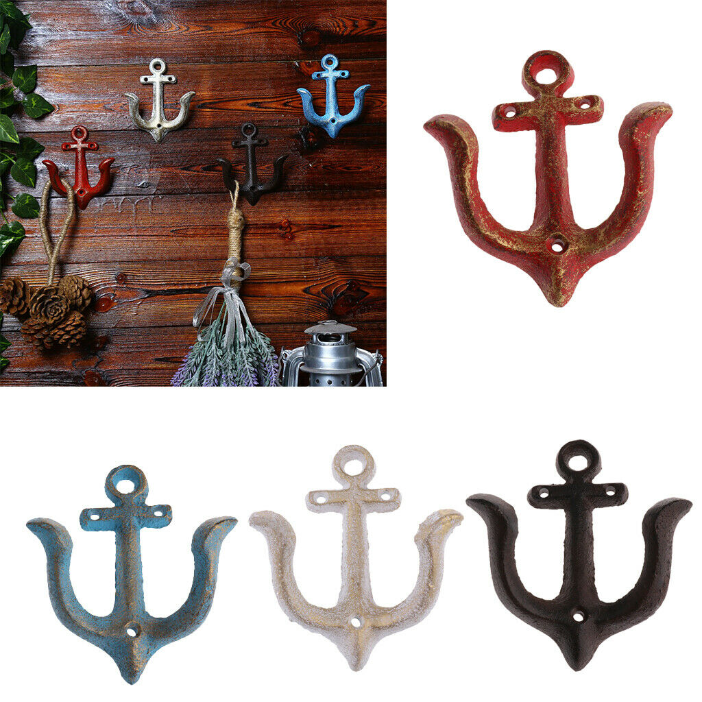 4x Wall Hook Bedroom Heavy Duty Coat Hook Hanger Decoration Red Wall Mounted
