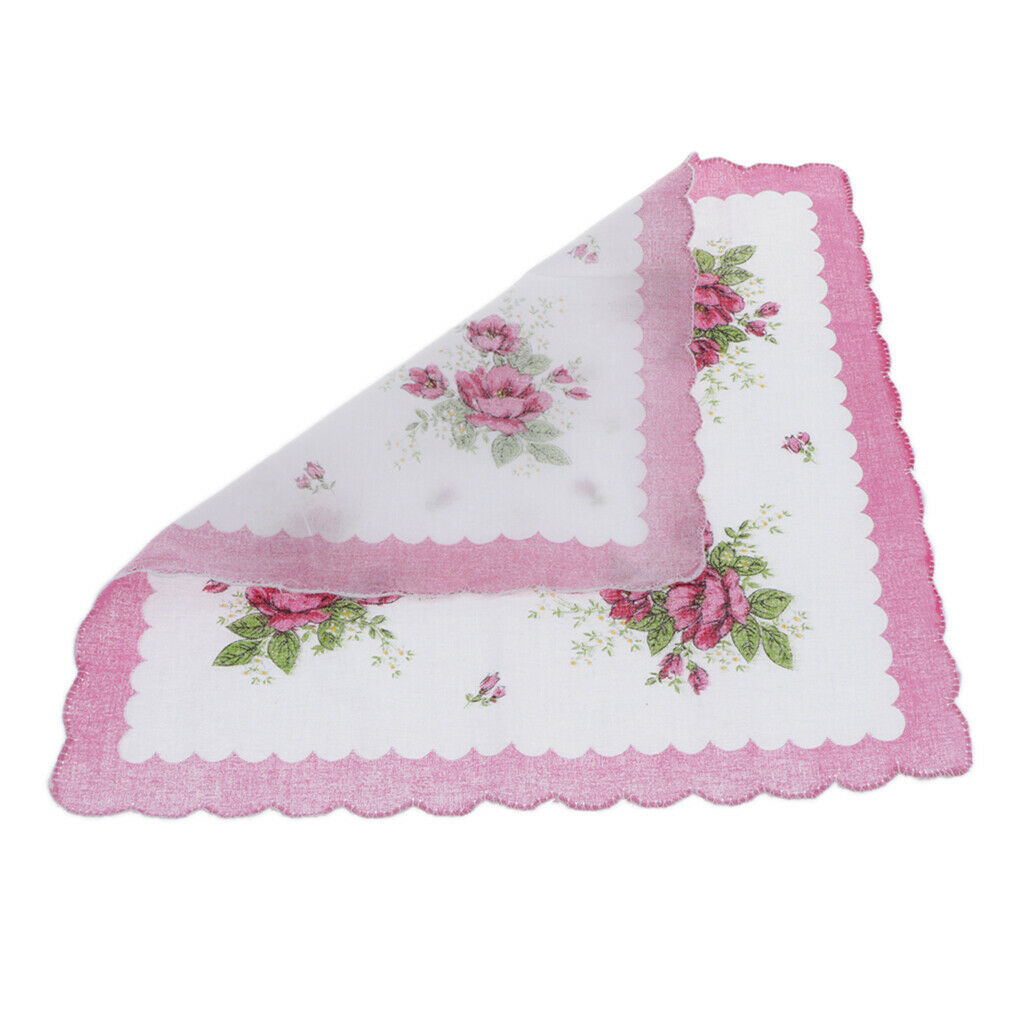 15x Handkerchiefs Cotton Assorted Flower Hankies Hanky Party Kerchiefs Bulk