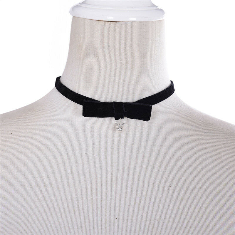 Bowknot Necklace Collar Short Necklace Black Ribbon Velvet Chokers Dres.l8