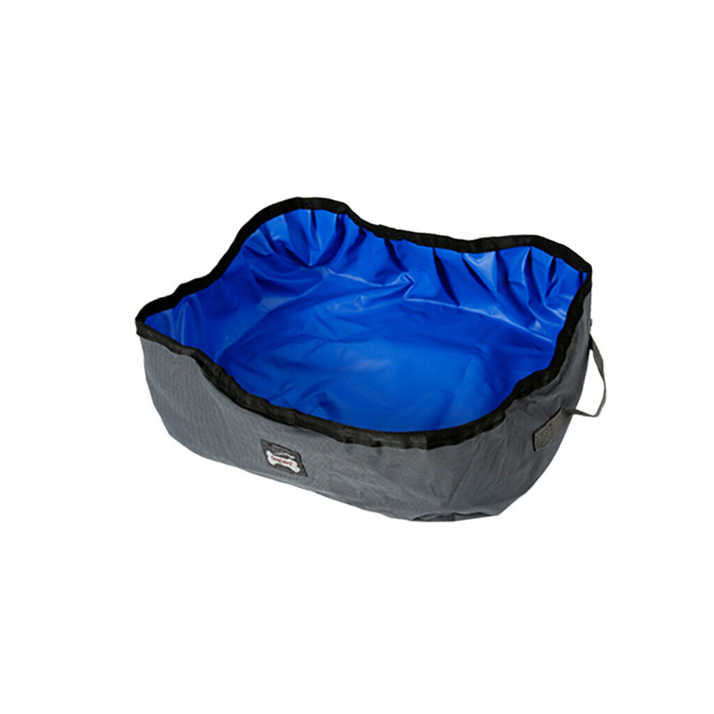 Portable and Foldable Cat Litter Box Case Kitty Toilet Seat Dusty Blue