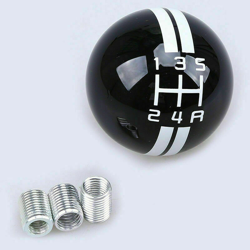 5Speed Round Manual Shift Knob Shifter Lever Black For Ford Mustang Shelby GT500
