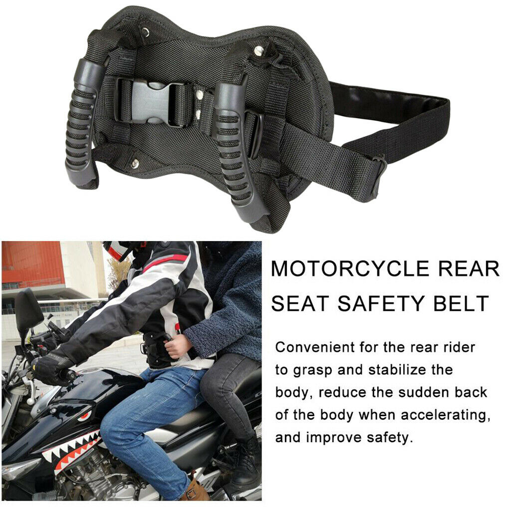 Oxford Cloth Motorcycle Safety Belt ATV Rear Seat Grip Strap Non-slip Black