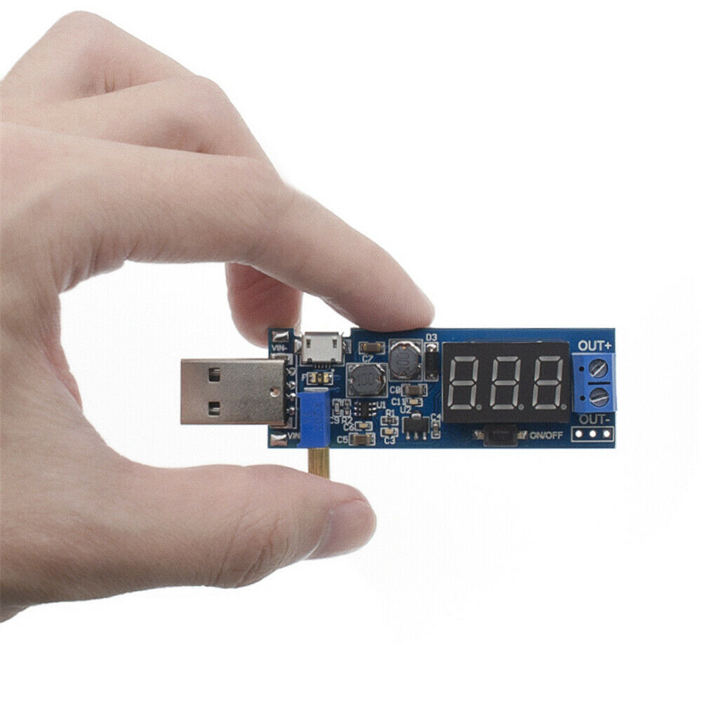 5V to 3.3V/12V Adjustable Out DC 1.2V-24V USB Step UP / Down Power Supply Module