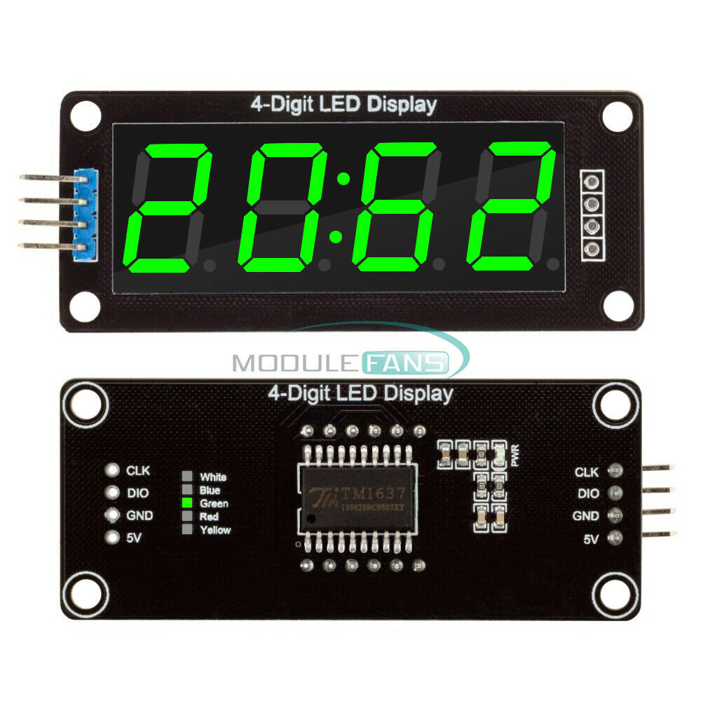 5PCS 0.56"inch Green TM1637 4-Bits Digital LED Display Clock Tube 5V for Arduino