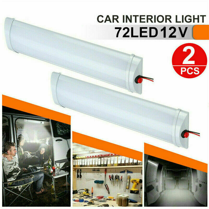 2x 12V LED Auto Car Interior Lights Dome Roof Ceiling Reading For RV Van Camper