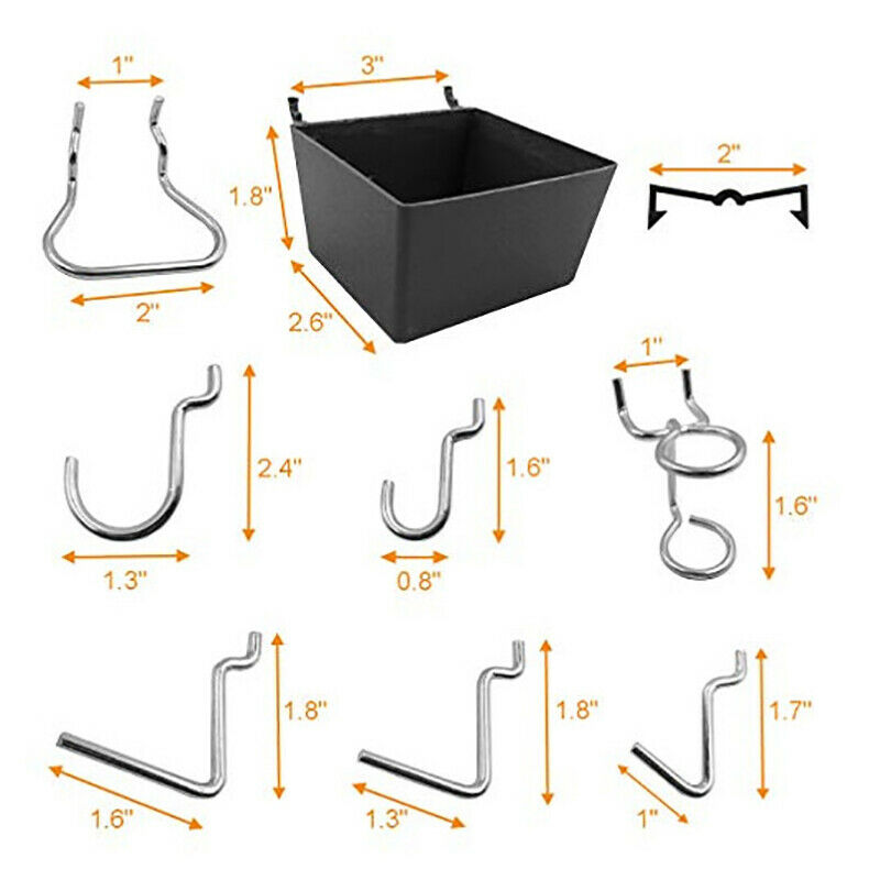 81Pcs Pegboard Hooks Assortment With Pegboard Bins Peg Locks Tools OrganizerBDA
