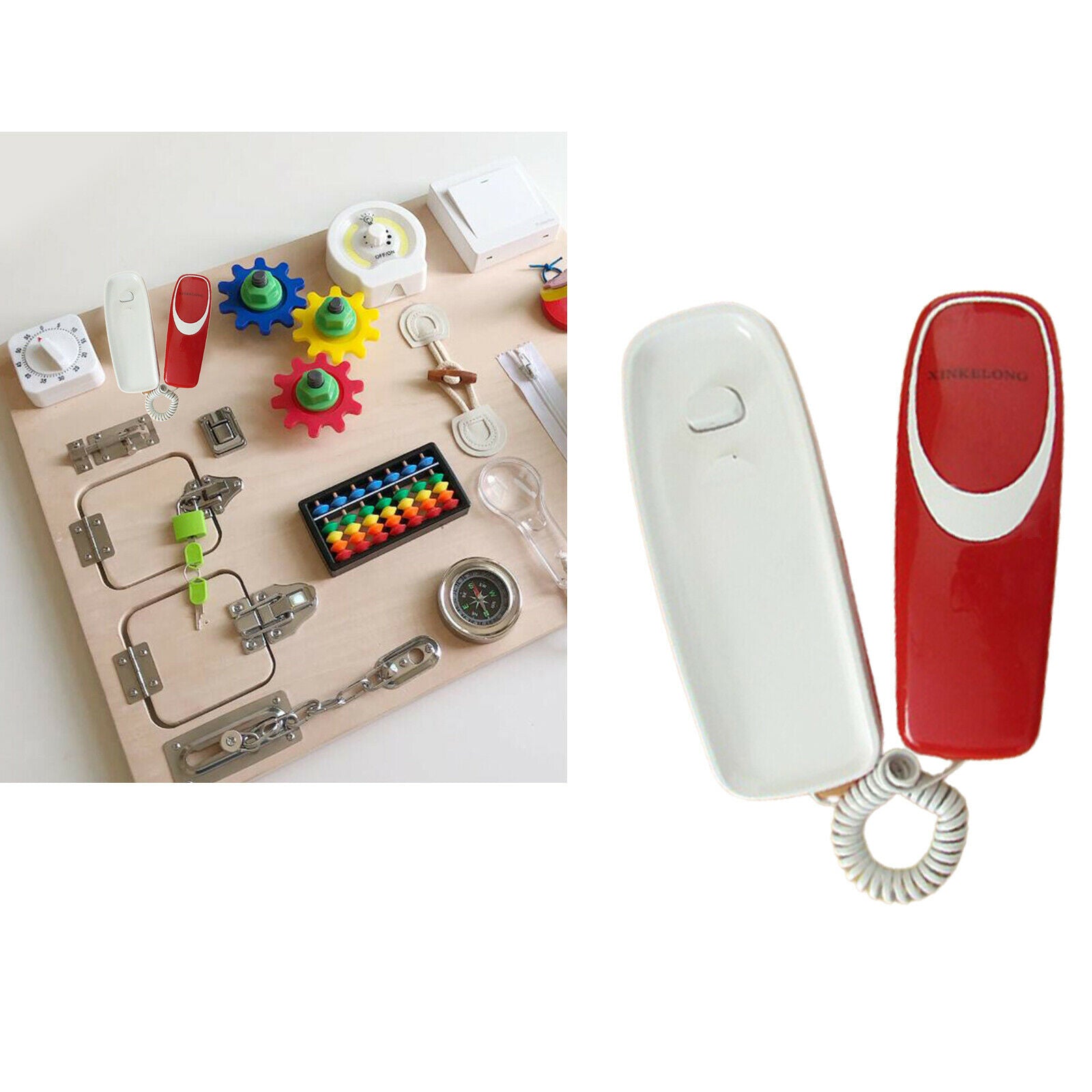 Child Busy Board DIY Accessories Telephone Landline Activity Board Montessori