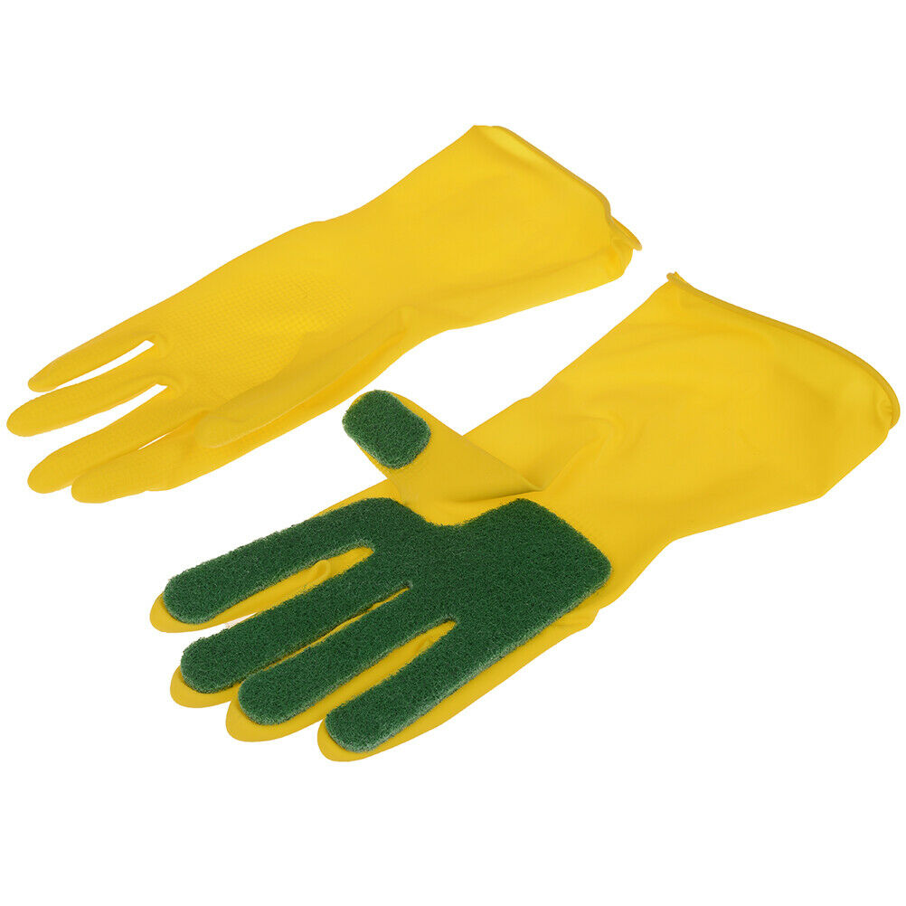 Scrub Gloves Dish Washing Cleaning Silicone Sponge Rubber Soft Scouring K.l8