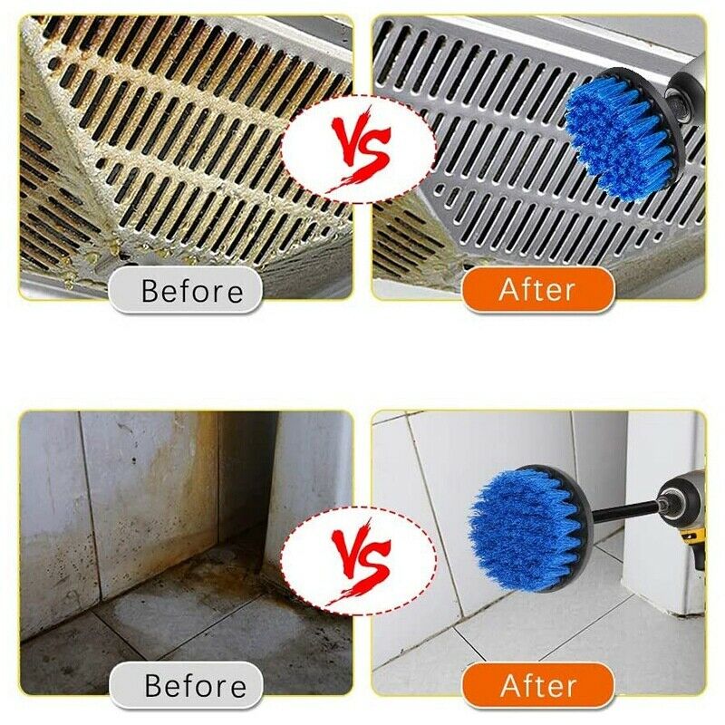 8Pcs Drill Brushes Attachment Kit with Scou Pad Polishing Sponge Power ScrubbeW6