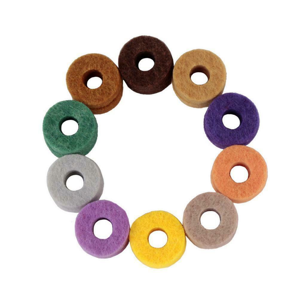 20 Pieces Colorful Cymbal Felts Hi Hat Washers Percussion Instrument Kit Drum