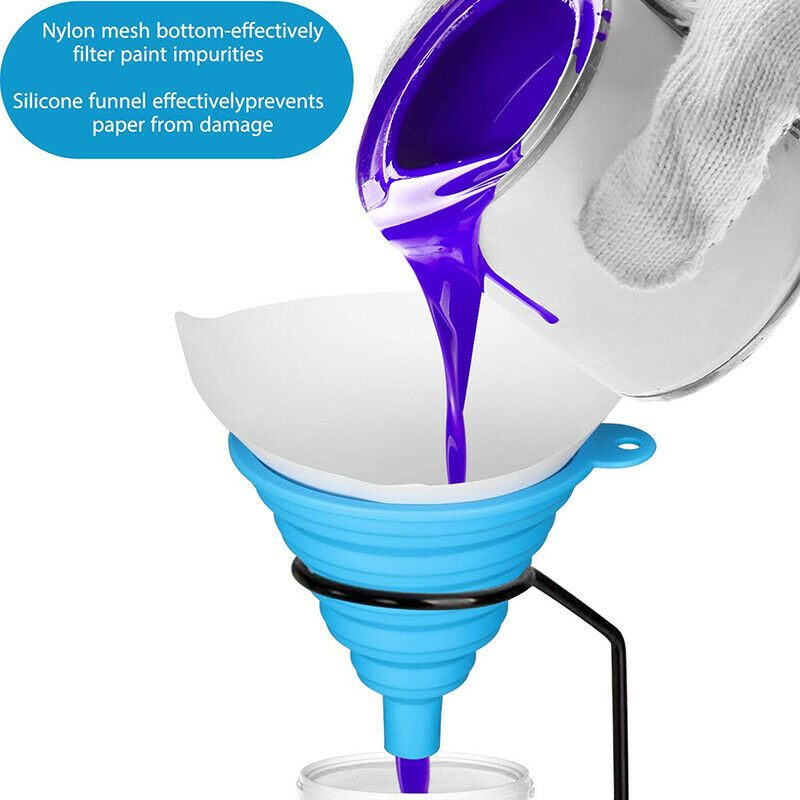 50Pack 100 Micrometre Paint Cone Paint Strainers with 1 Pcs Silicone Funnel,K9J3
