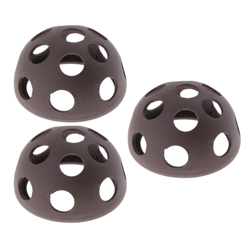 3 x Ceramic Half Ball Shape Reptile Hides Cave, Decoration Fish Tank Aquarium