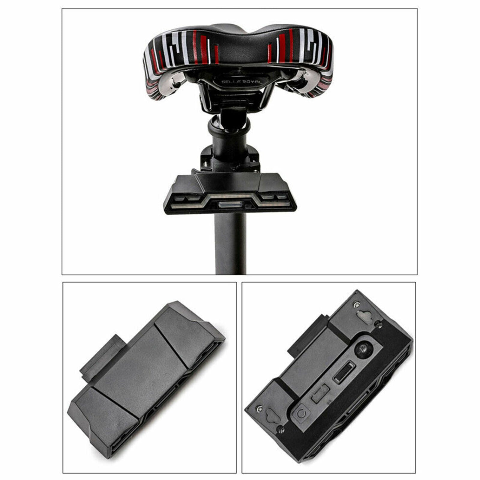 Bicycle LED Tail Light Turn Signal Rear Brake Lamp USB Rechargeable Night Safety