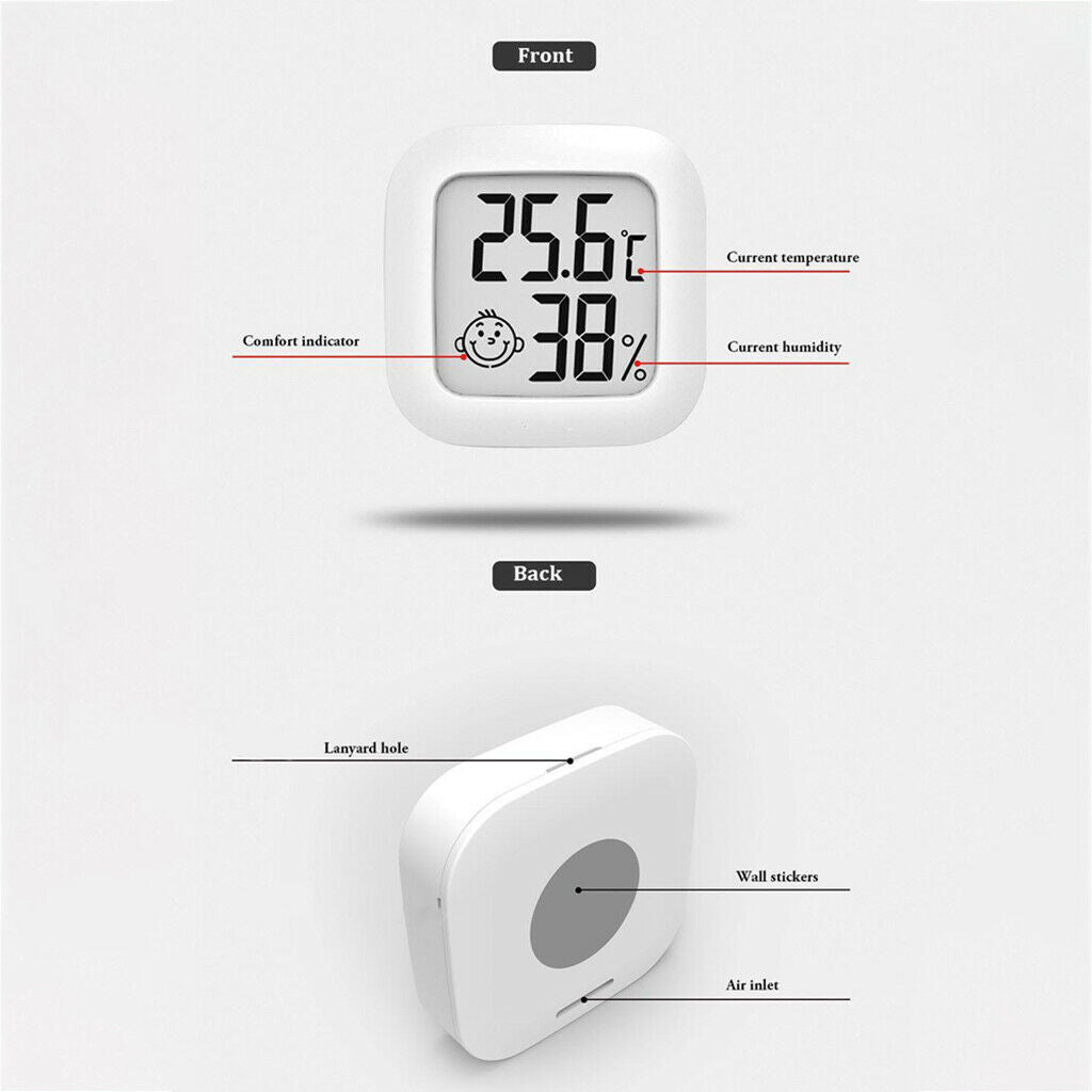 Digital Indoor Thermometer Hygrometer Home Travel Room Temp Humidity Gauge