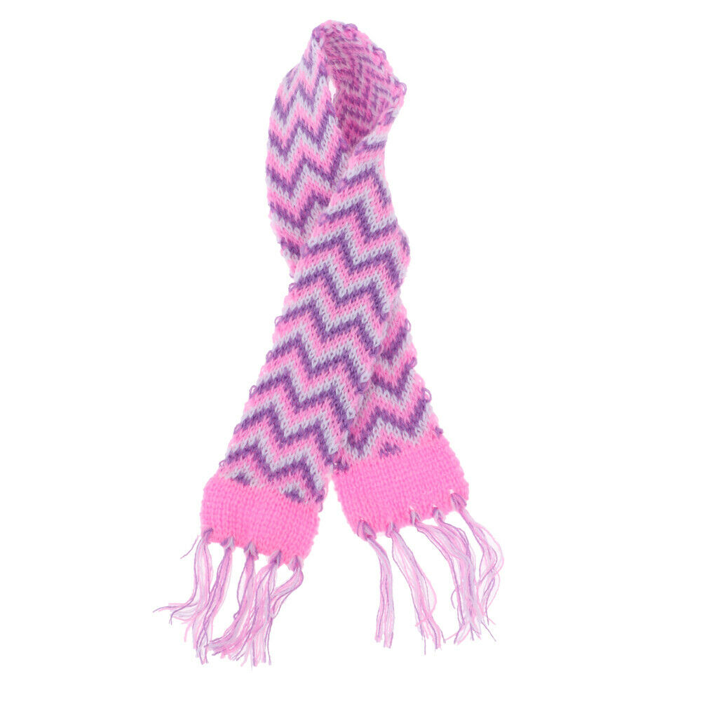 Lovely Hand Knitted Scarf with Striped Tassels for 18 Inch American Wrist AG