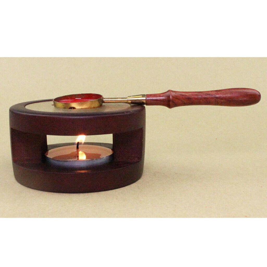 Wax Warmer Sealing Furnace Set Arts Stamp Tool Sticks Stove Pot w/ 2 Spoons