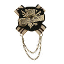 2 Pieces British Style Fabric Corsage Brooch Badge Retro College Accessory