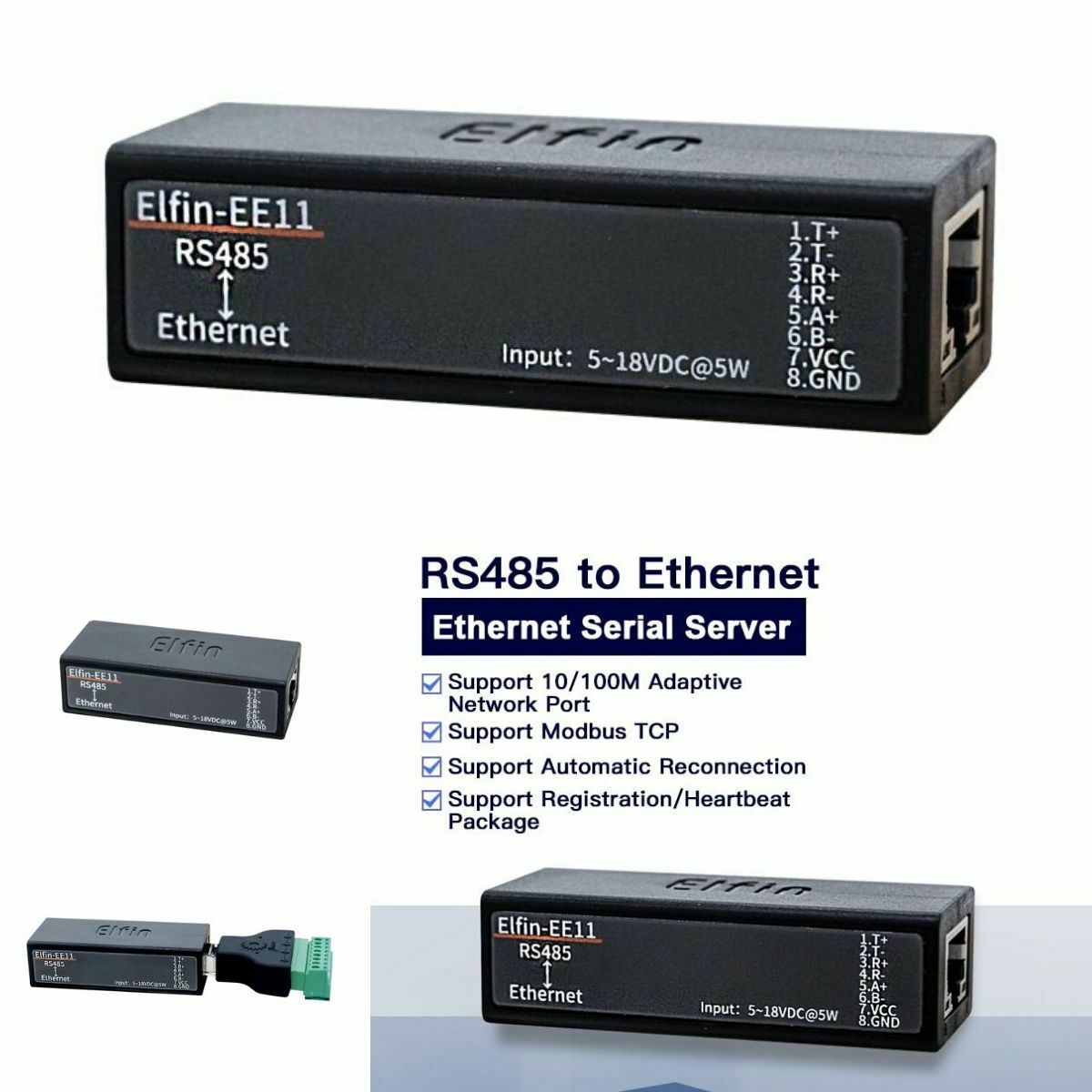 Rs485 Serial Port To Ethernet Tcp/ip Rj45 Converter With Embedded Web Server