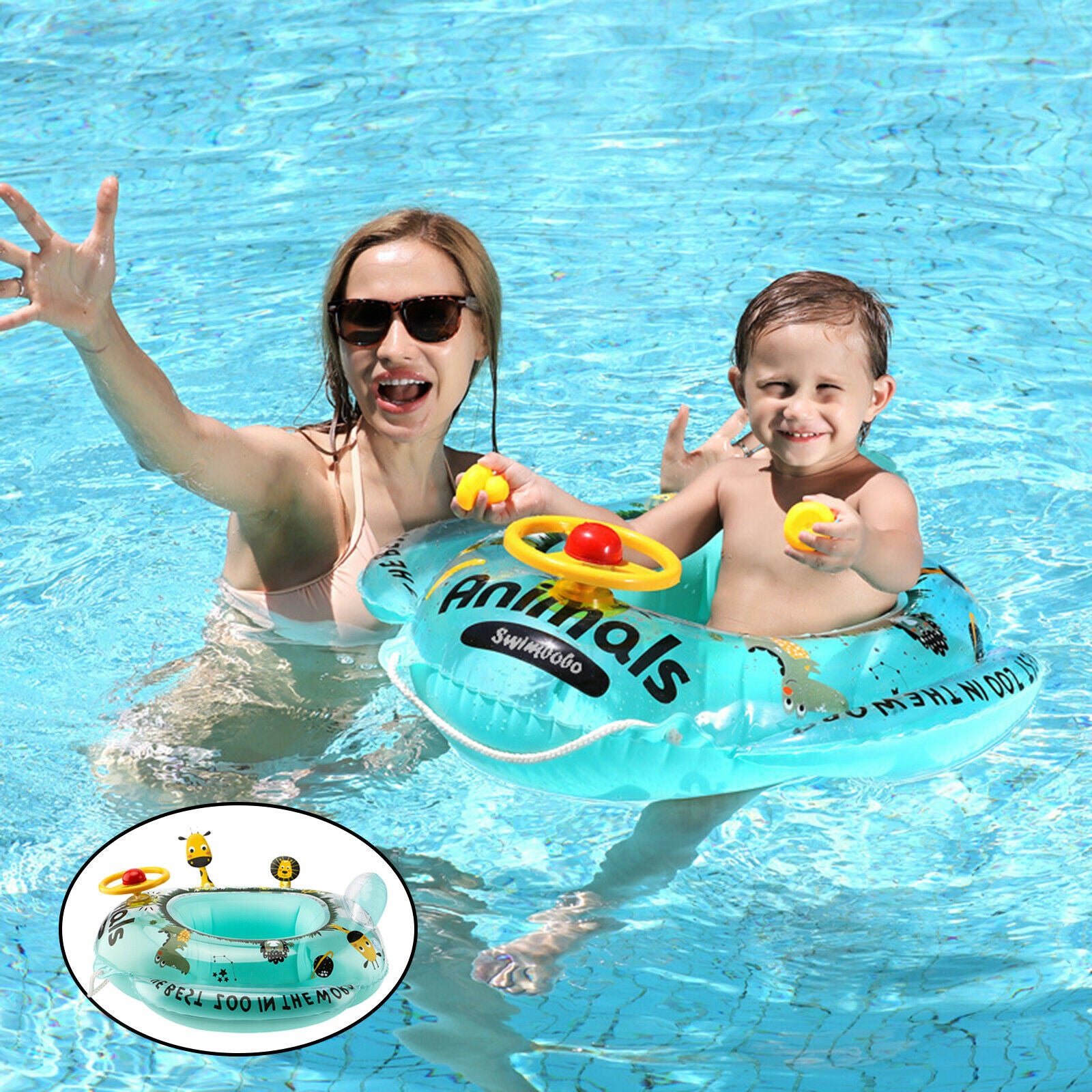 Lovely Cartoon Kids Toddler Baby Swimming Pool Float Inflatable Safety Seat