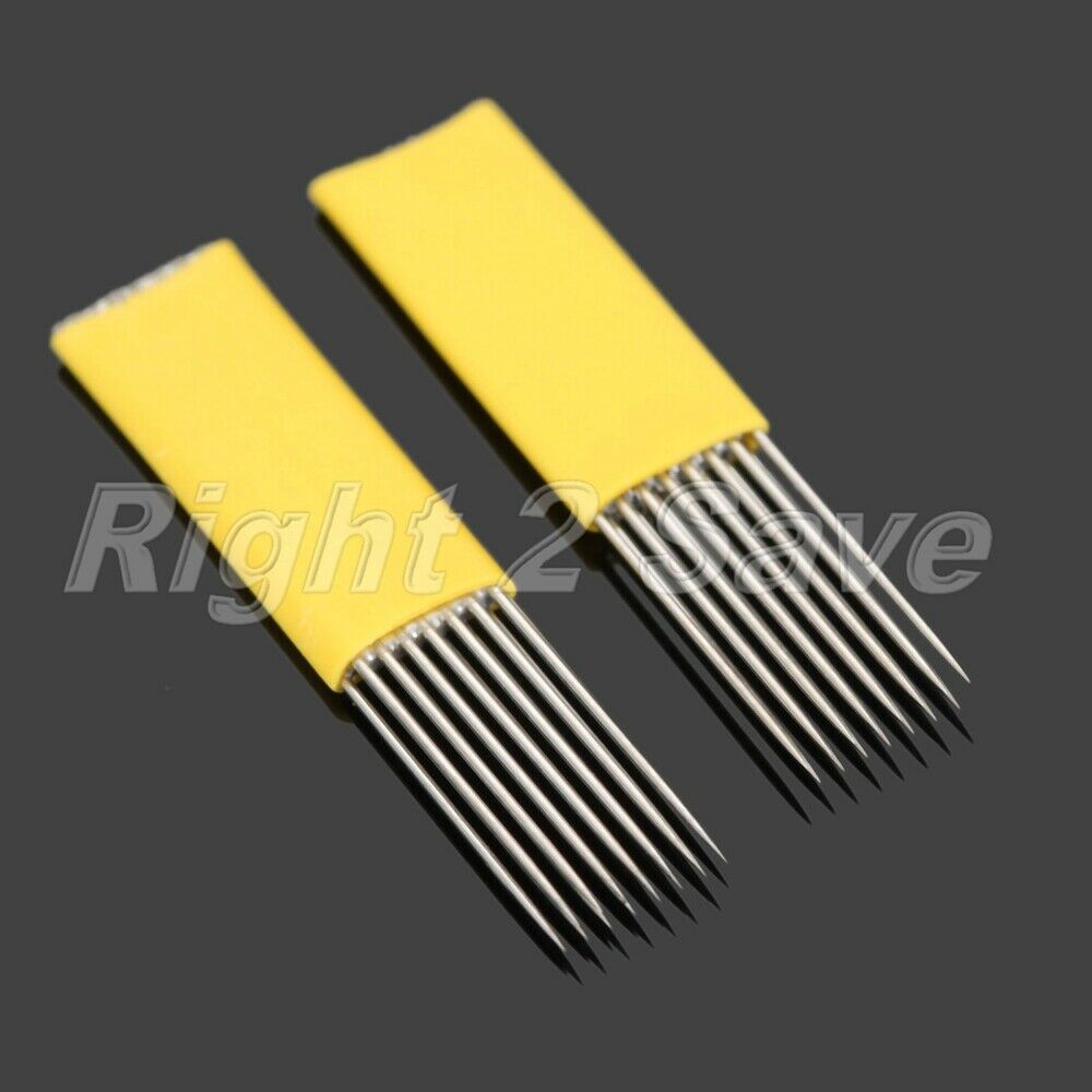 10pcs Eyebrow Tattoo Blades Double Row Fog 15pin Needles Permanent Makeup Tool