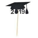 10pcs Cake Toppers Paper 2019 Doctorial Hat Cake Picks for Party Birthday Black