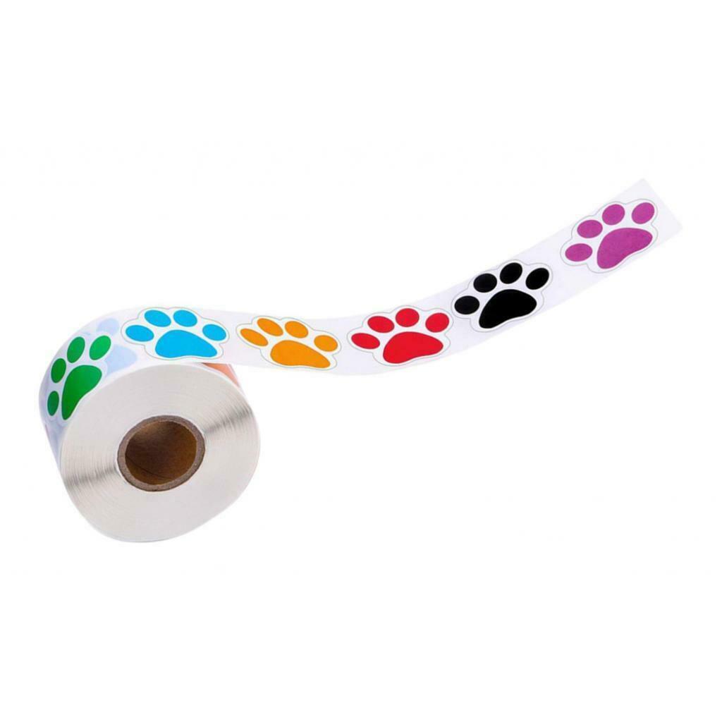 500pcs/Roll Paper Self Adhesive Dog Paw Stickers Decals Scrapbooking Labels