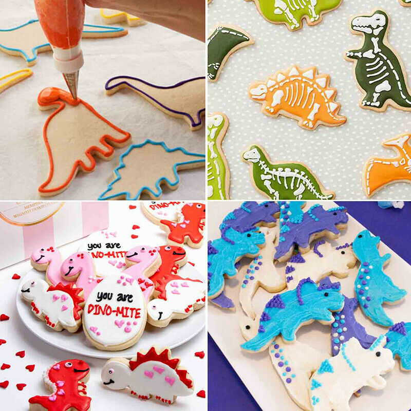 7Pcs Dinosaur Stainless Cookie Cutters Biscuit Candy Food Molds  Party Suppl KX