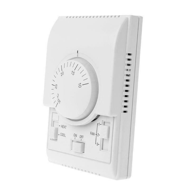 AC 220V Room Mechanical Thermostat Control Switch Air Conditioner Fan Coil