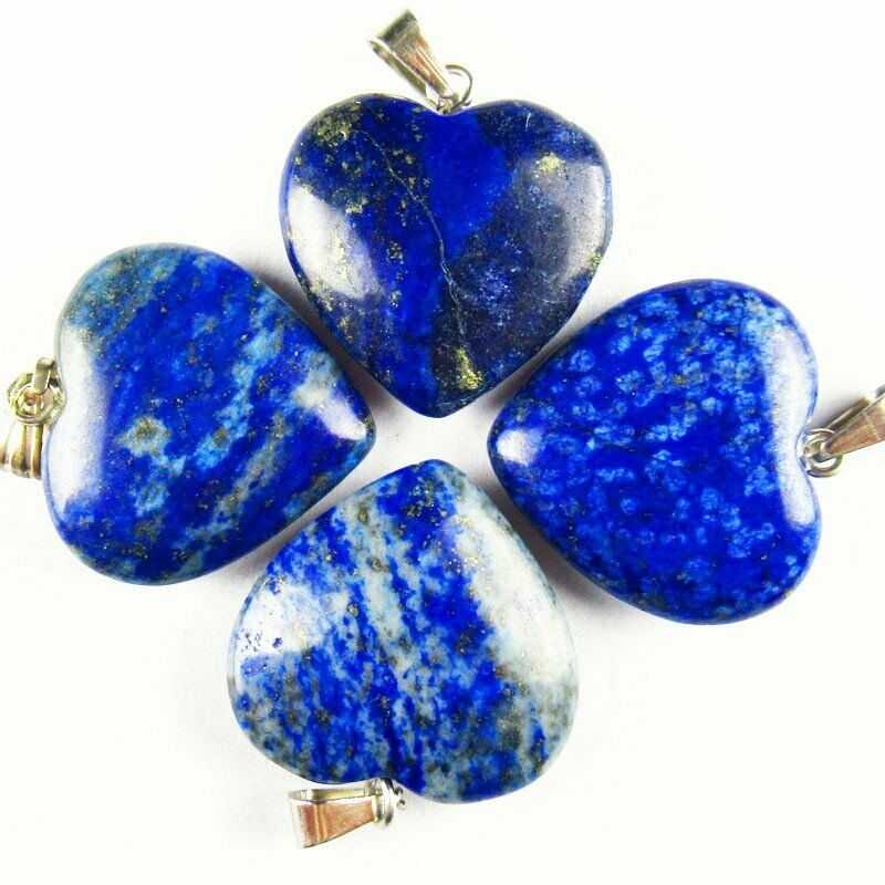10pcs 20x20x6mm Natural Blue Lapis Lazuli Heart Pendant（send randomly）A-238SK