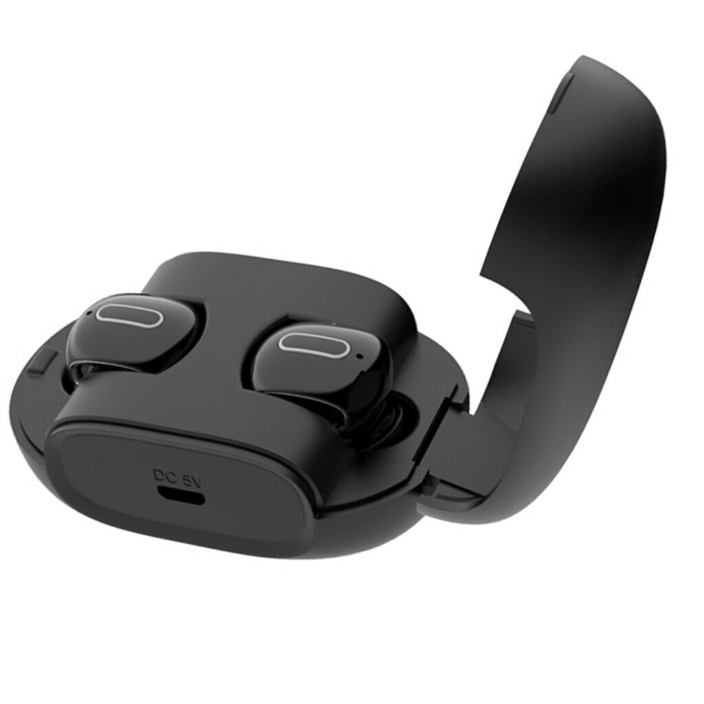 Wireless Earphones Double Ears Mini Stereo Bluetooth Headset Bass Black