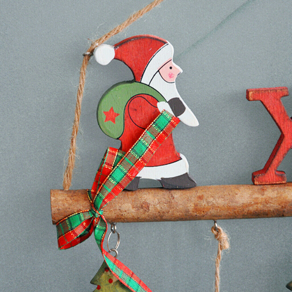 Merry Christmas Tree Hanging Ornaments Xmas Wood Door Hanging Decoration