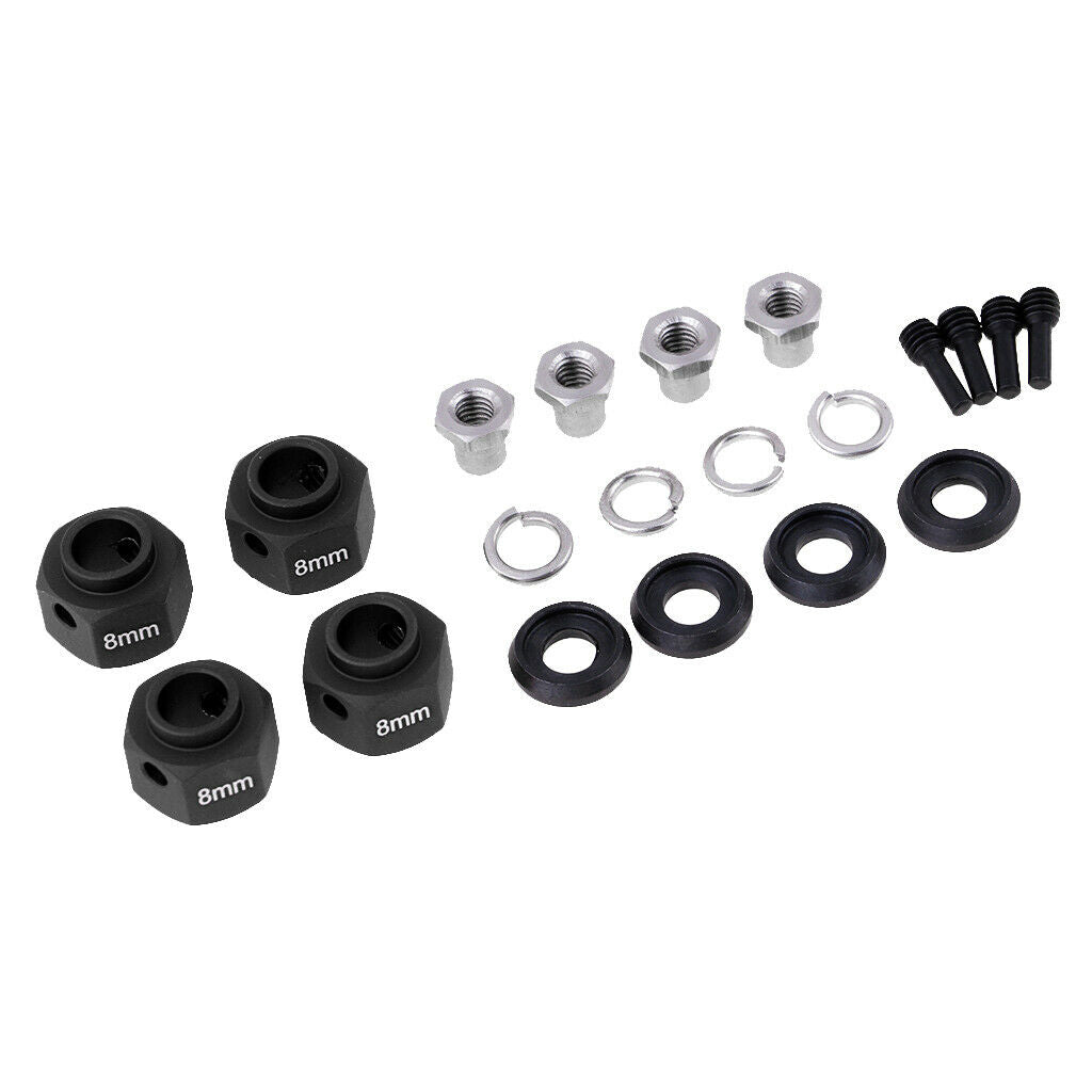8mm Wheel Hex Combine Longer Coupler for  TRX4 1/10 RC Crawler Black