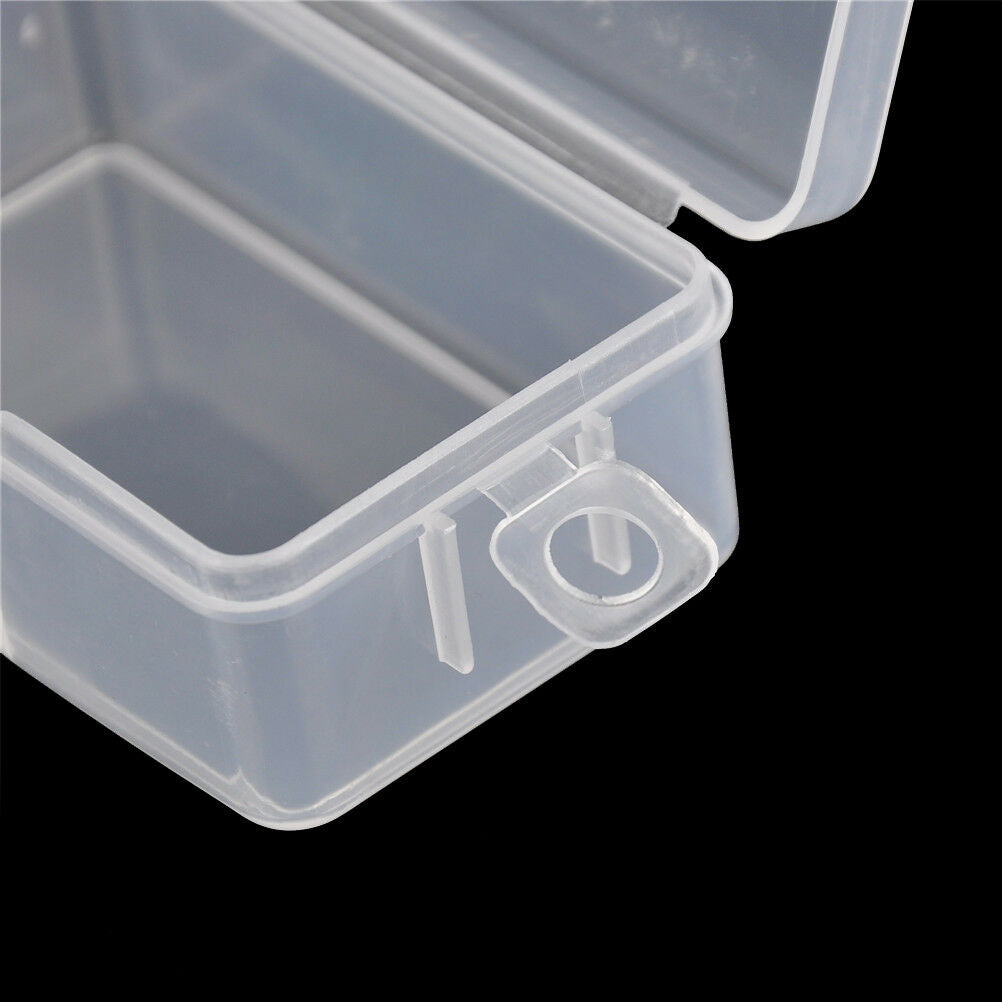 2pcs Rectangle Transparent Plastic Storage Box Small Parts Box.l8