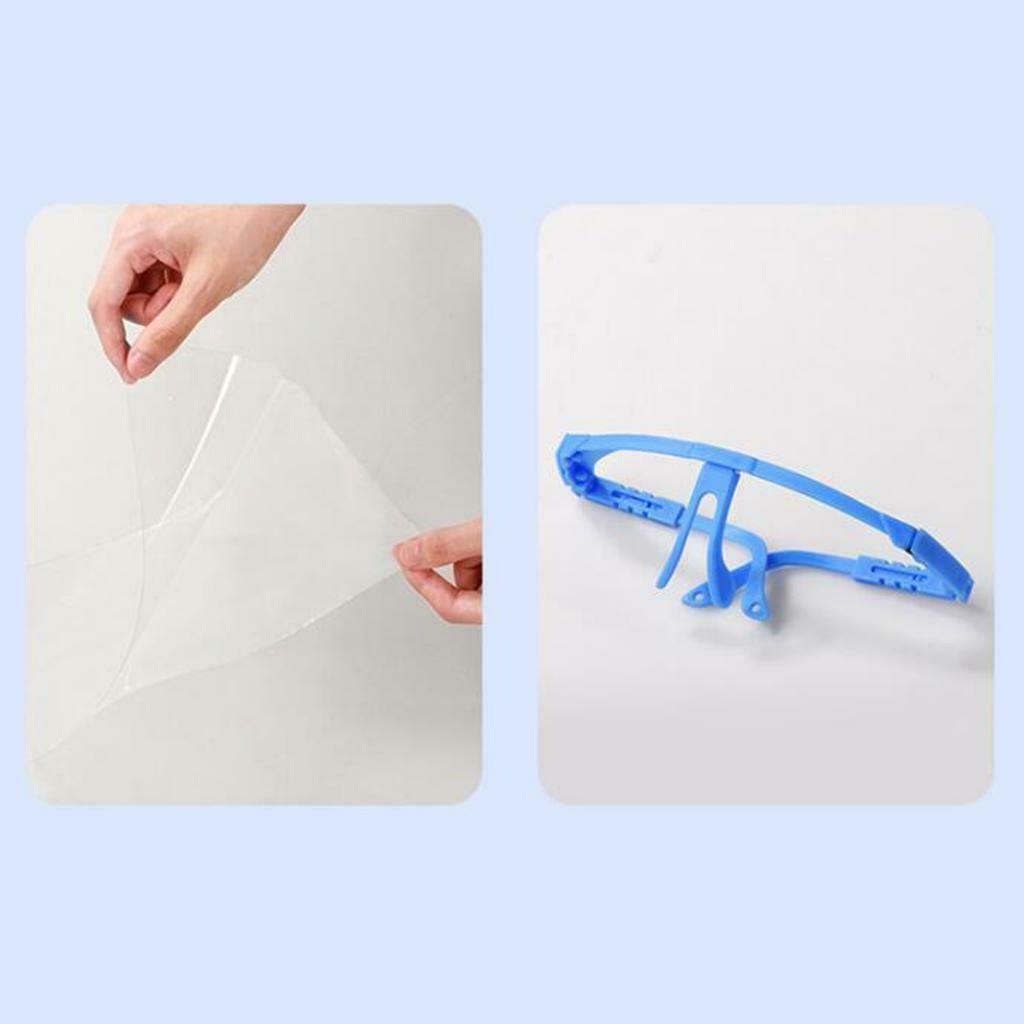 Full Face Shield Reusable FaceShield Outdoor Protection Blue Glasses Frame