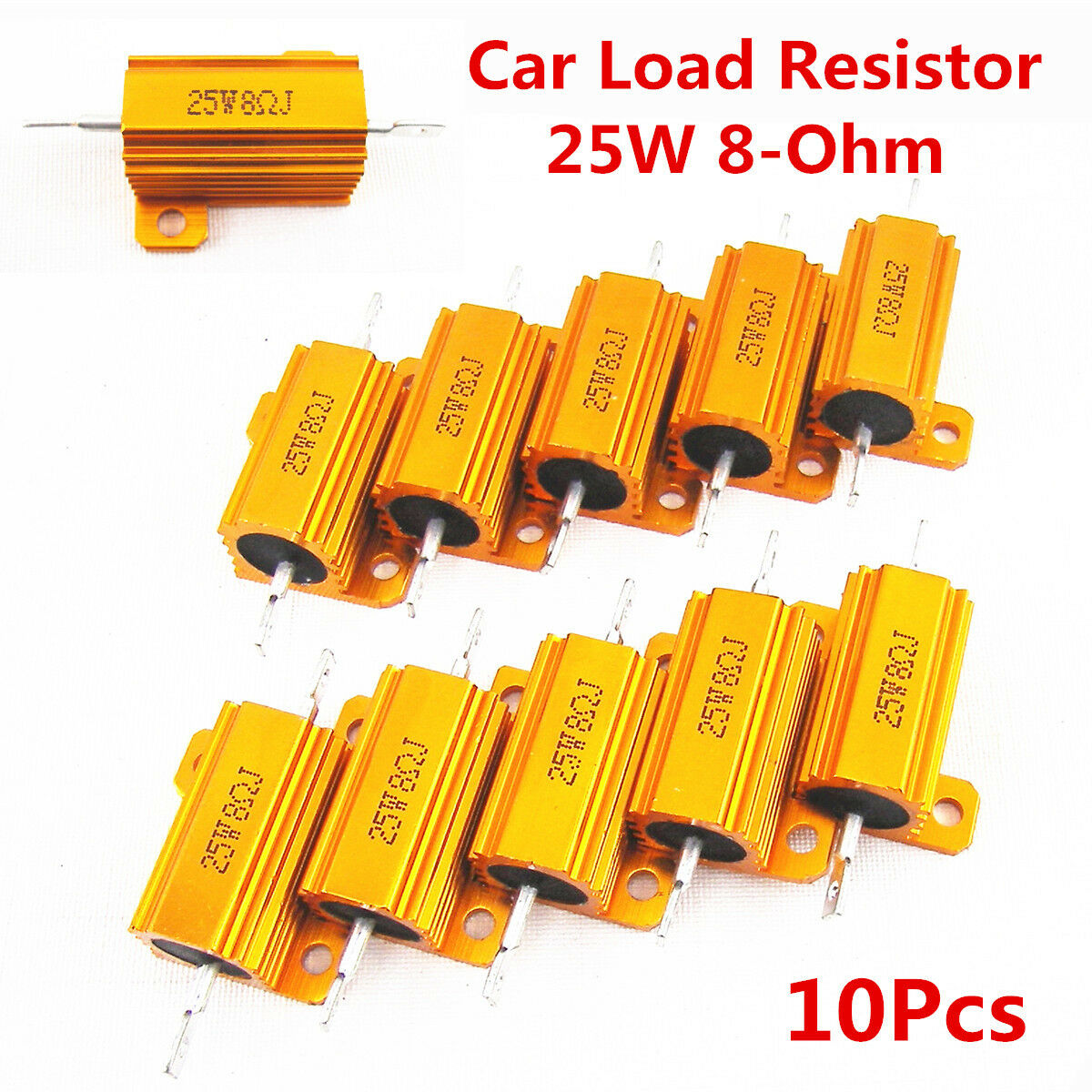 10x Auto LED Bulb Turn Signal Load Resistor 25W 8-Ohm Fix Error Fast Flash Blink